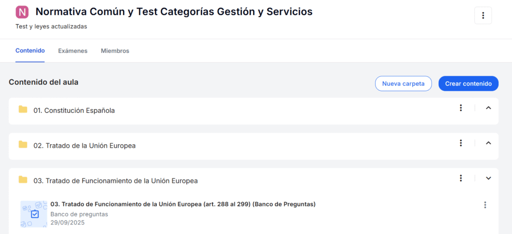 temario legislativo Oposanidad