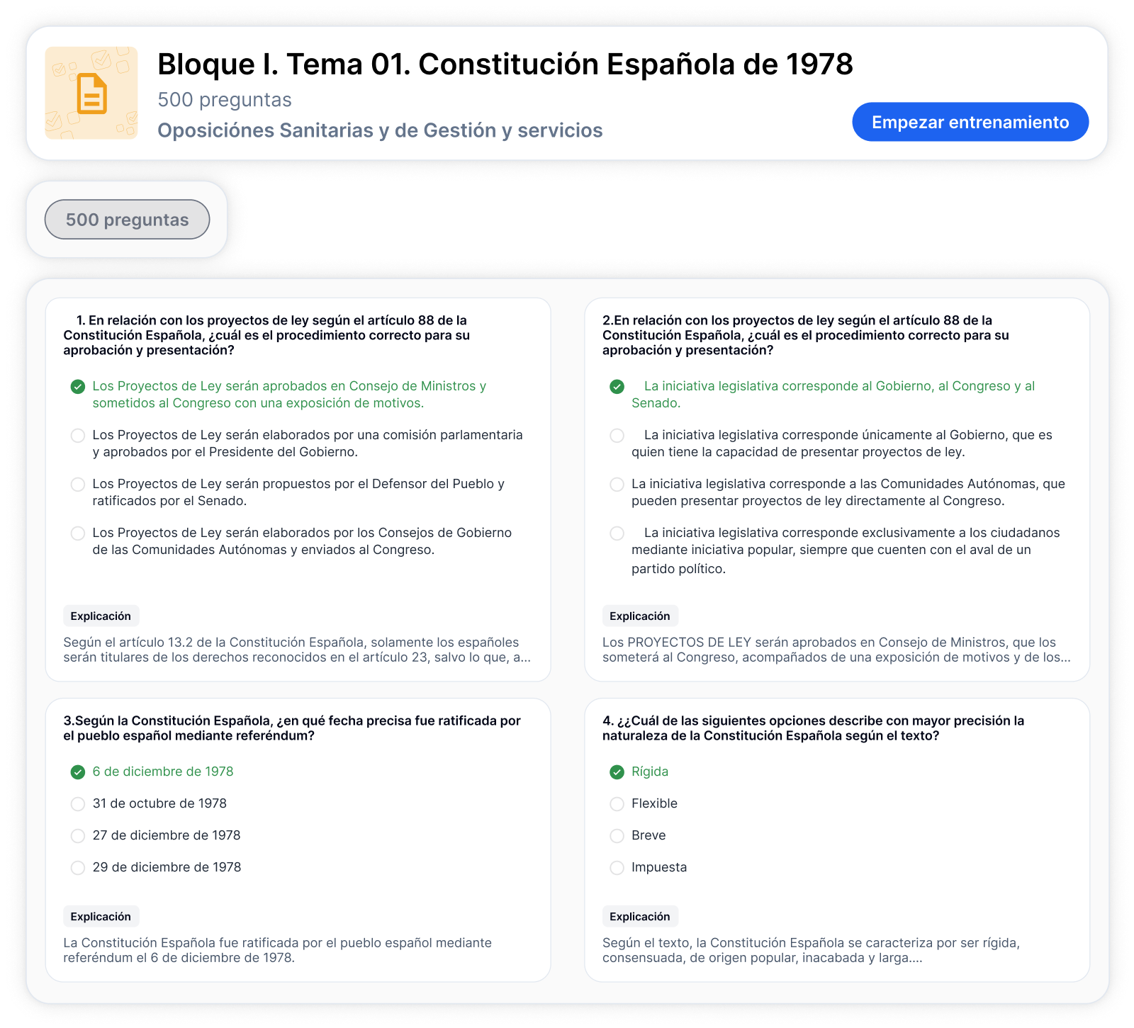 EJEMPLO PLATAFORMA BANCOS DE PREGUNTAS INFINITOS